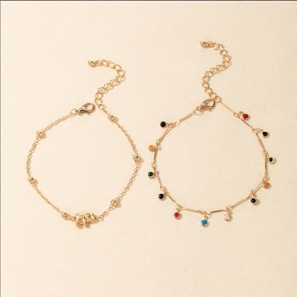 Bracelets Set (2) BOHO Style Elephant Versatile - Picture 2 of 5